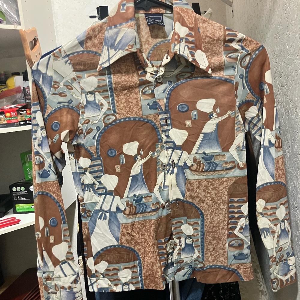 70s Chef Print Shirt XXS